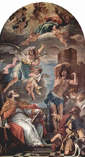  Maria in Gloria mit Erzengel Gabriel und Hl. Eusebius, Hl. Sebastian und Hl. Rochus